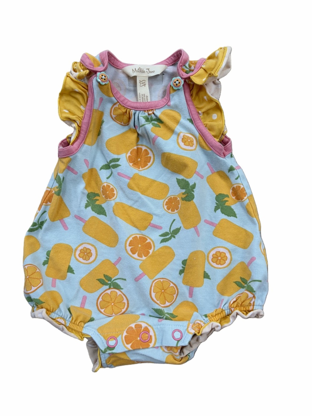 Matilda Jane Size 3-6 Months Orange You A Cutie Bubble Romper